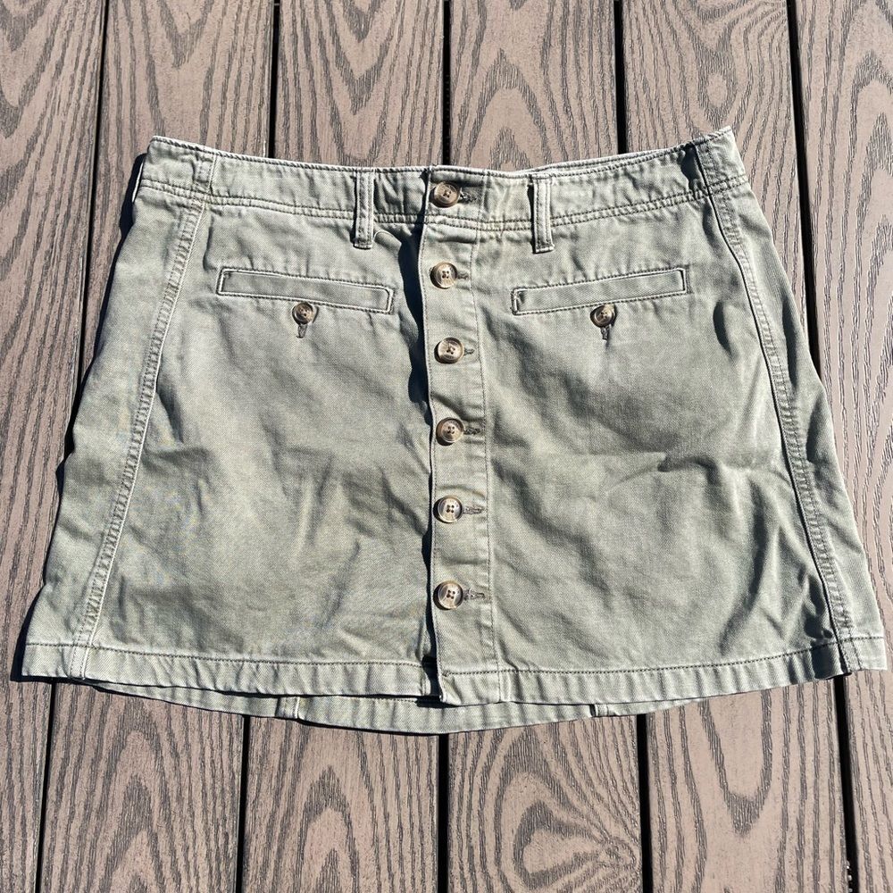 American Eagle Outfitters Size 14 High Rise A Line Mini Skirt Deep Green